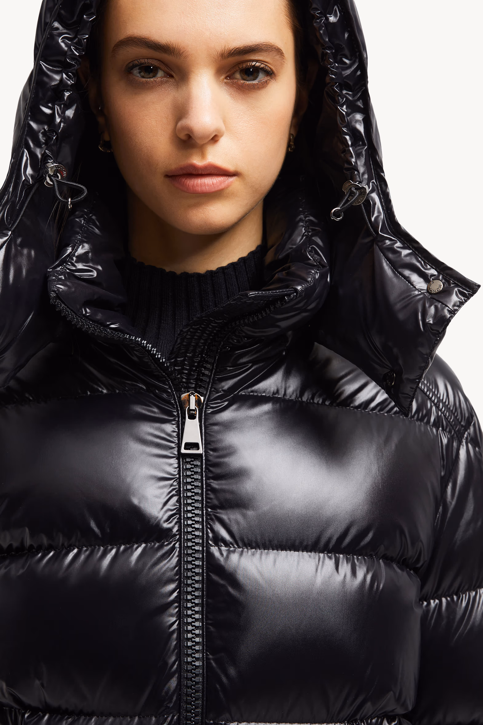 Maire Hooded Short Down Jacket Women Black Moncler 7